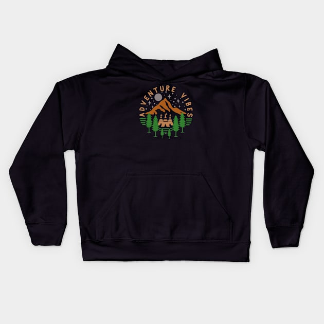 adventure - camping Kids Hoodie by teemarket